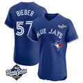 Johmsee T.Blue Jays #57 Shane Bieber Player Royal 2025 World Series Elite All Stitched Jerseys