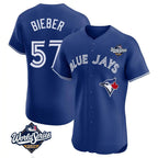 Johmsee T.Blue Jays #57 Shane Bieber Player Royal 2025 World Series Elite All Stitched Jerseys