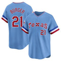 Johmsee T.Rangers #21 Jake Burger Player Light Blue Cooperstown Collection Limited Stitched Jerseys