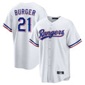 Johmsee T.Rangers #21 Jake Burger Player White Home Limited Stitched Jerseys