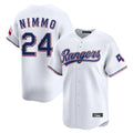 Johmsee T.Rangers #24 Brandon Nimmo Player White Home Limited Stitched Jerseys