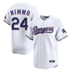 Johmsee T.Rangers #24 Brandon Nimmo Player White Home Limited Stitched Jerseys