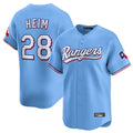 Johmsee T.Rangers #28 Jonah Heim Player Light Blue Home Limited Stitched Jerseys
