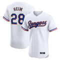 Johmsee T.Rangers #28 Jonah Heim Player White Gold Collection Limited Elite Stitched Jerseys