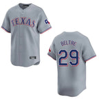Johmsee T.Rangers #29 Adrian Beltre Player Gray Home Limited Stitched Jerseys