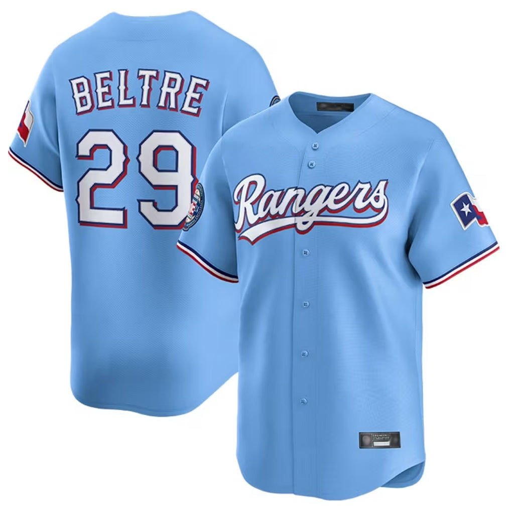 Johmsee T.Rangers #29 Adrian Beltre Player Light Blue Home Limited Stitched Jerseys