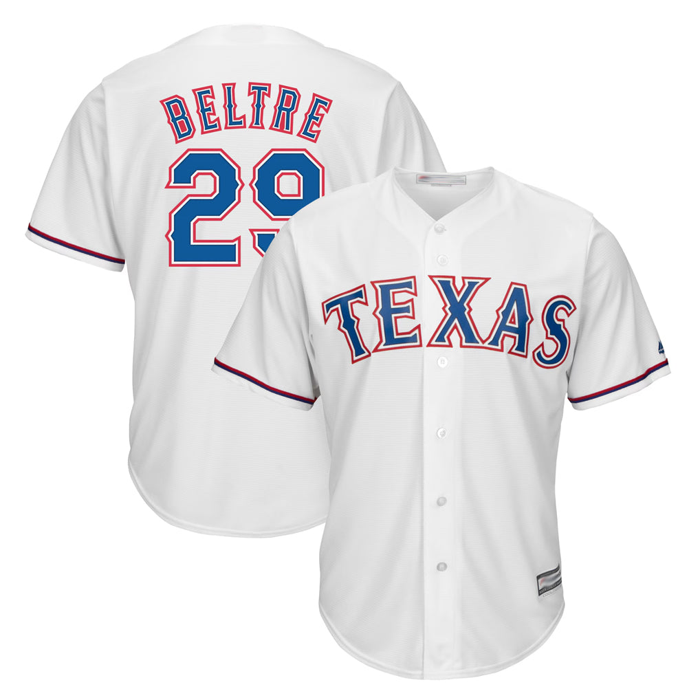 Johmsee T.Rangers #29 Adrian Beltre Player White Majestic Home Cool Stitched Jerseys