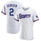 Johmsee T.Rangers #2 Marcus Semien Player Gold Collection Limited White Elite Stitched Jerseys