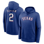 Johmsee T.Rangers #2 Marcus Semien Player Royal Pullover Hoodie Stitched Jerseys