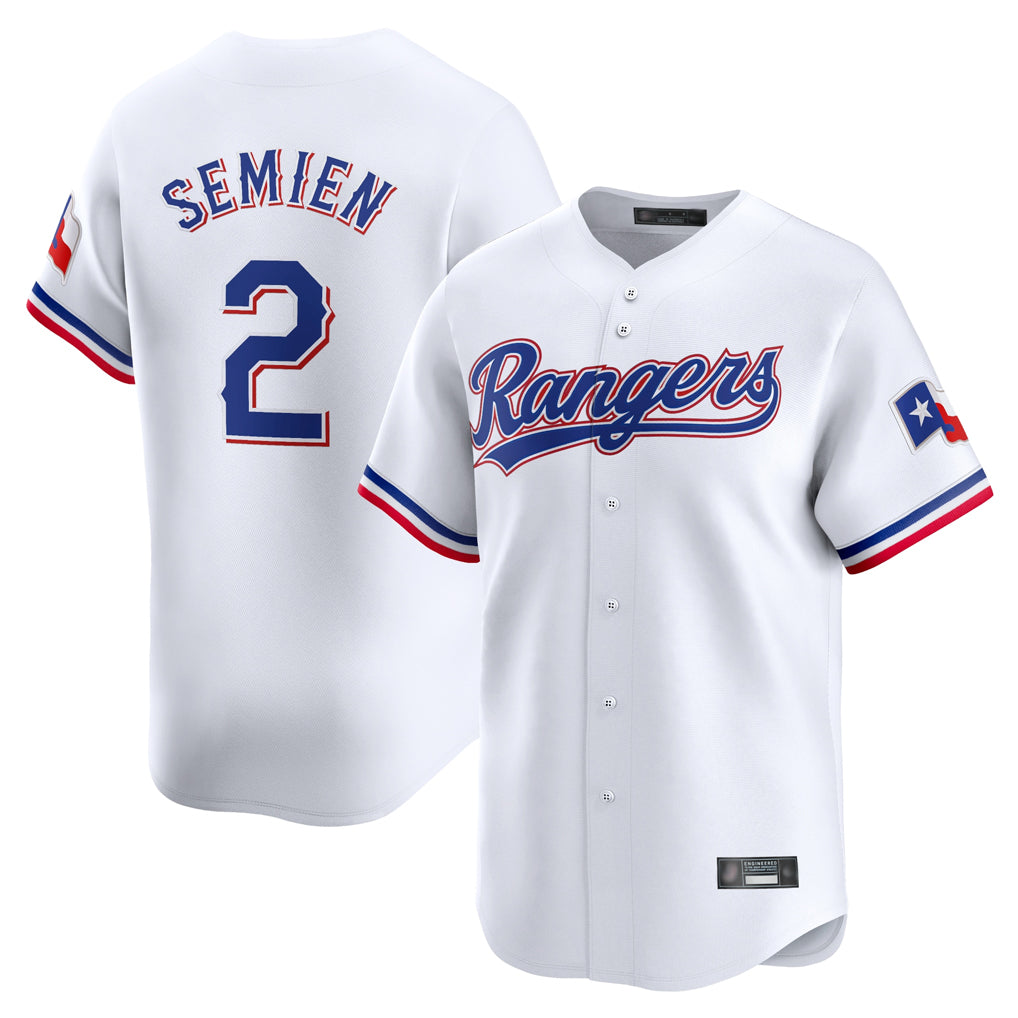 Johmsee T.Rangers #2 Marcus Semien Player White Home Limited Stitched Jerseys