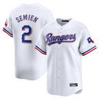 Johmsee T.Rangers #2 Marcus Semien Player White Home Limited Stitched Jerseys
