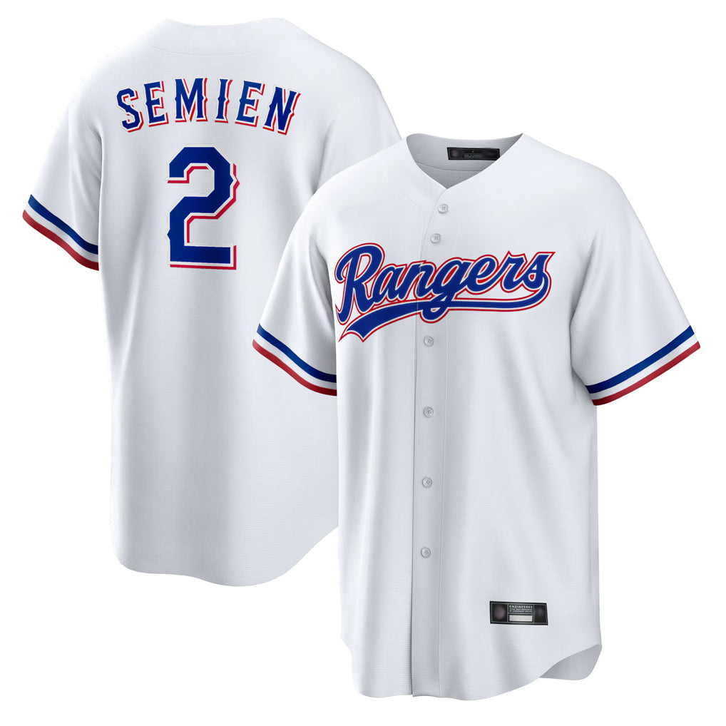 Johmsee T.Rangers #2 Marcus Semien Player White Replica Game Stitched Jerseys