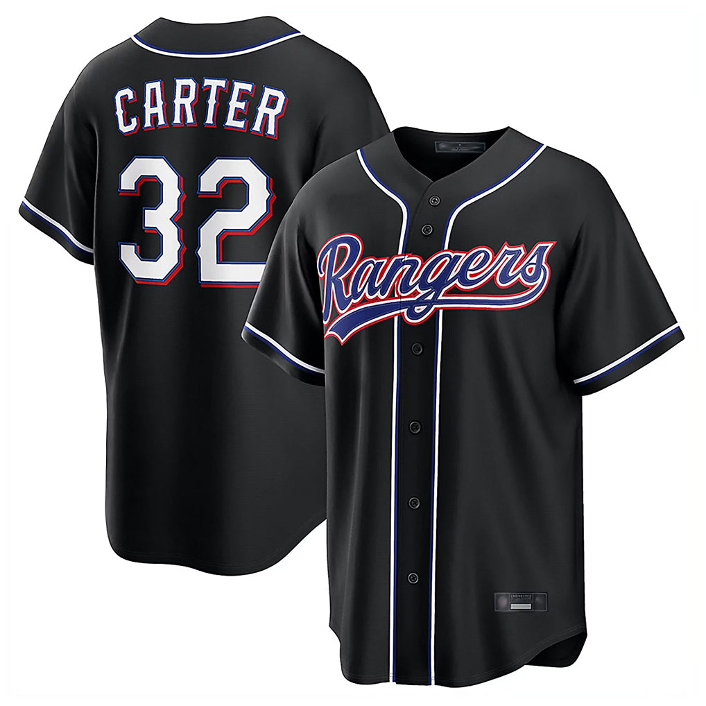 Johmsee T.Rangers #32 Evan Carter Player Black 2026 Out Fashion Replica Stitched Jerseys