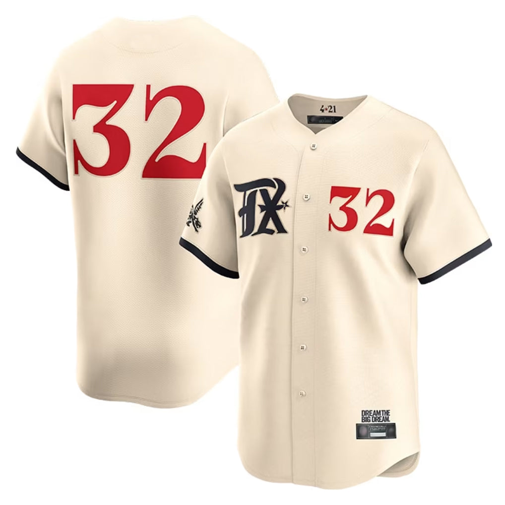 Johmsee T.Rangers #32 Evan Carter Player Cream Limited City Connect Stitched Jerseys
