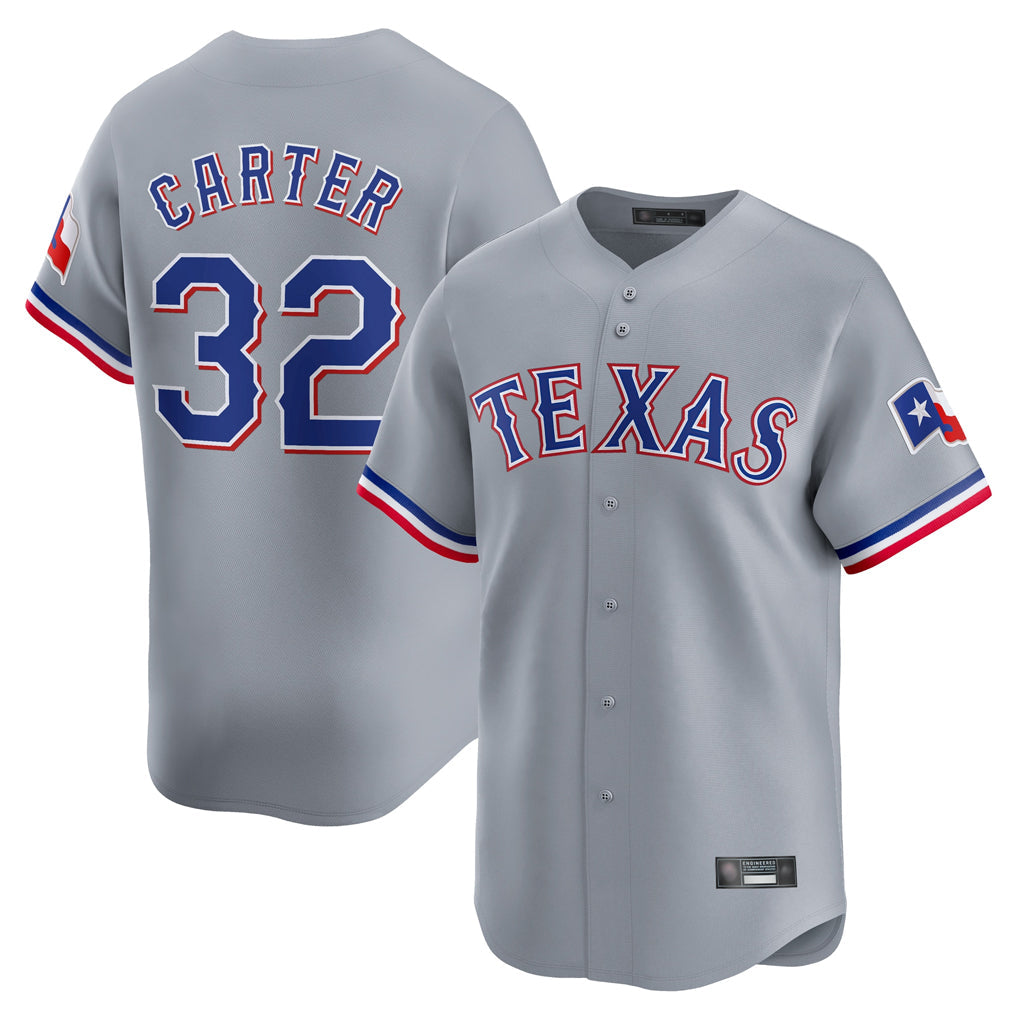 Johmsee T.Rangers #32 Evan Carter Player Gray Home Limited Stitched Jerseys
