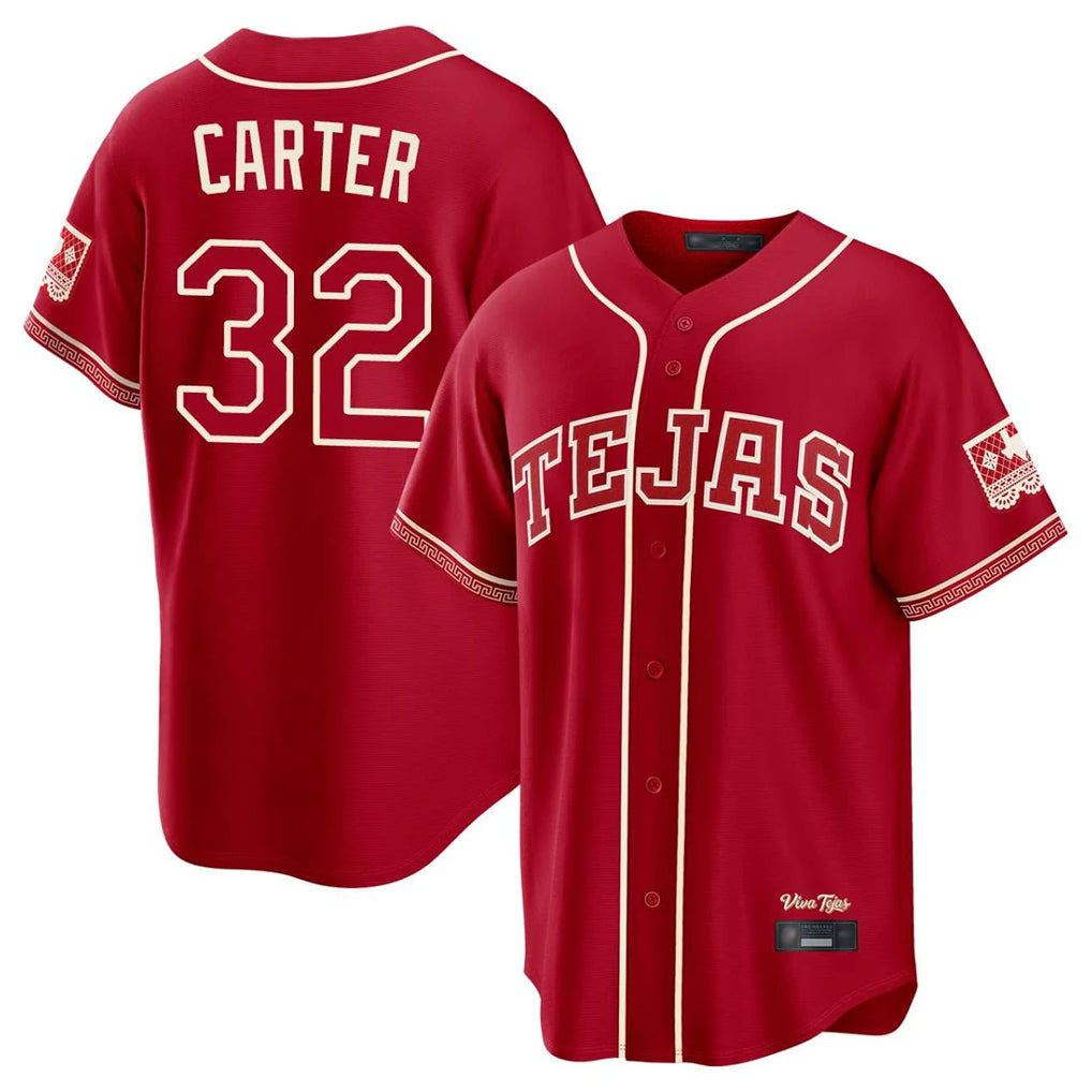 Johmsee T.Rangers #32 Evan Carter Player Red 2026 City Connect Stitched Jerseys
