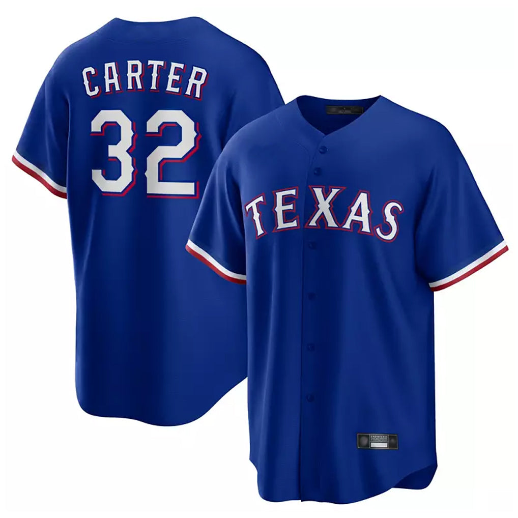 Johmsee T.Rangers #32 Evan Carter Player Royal Home Limited Stitched Jerseys