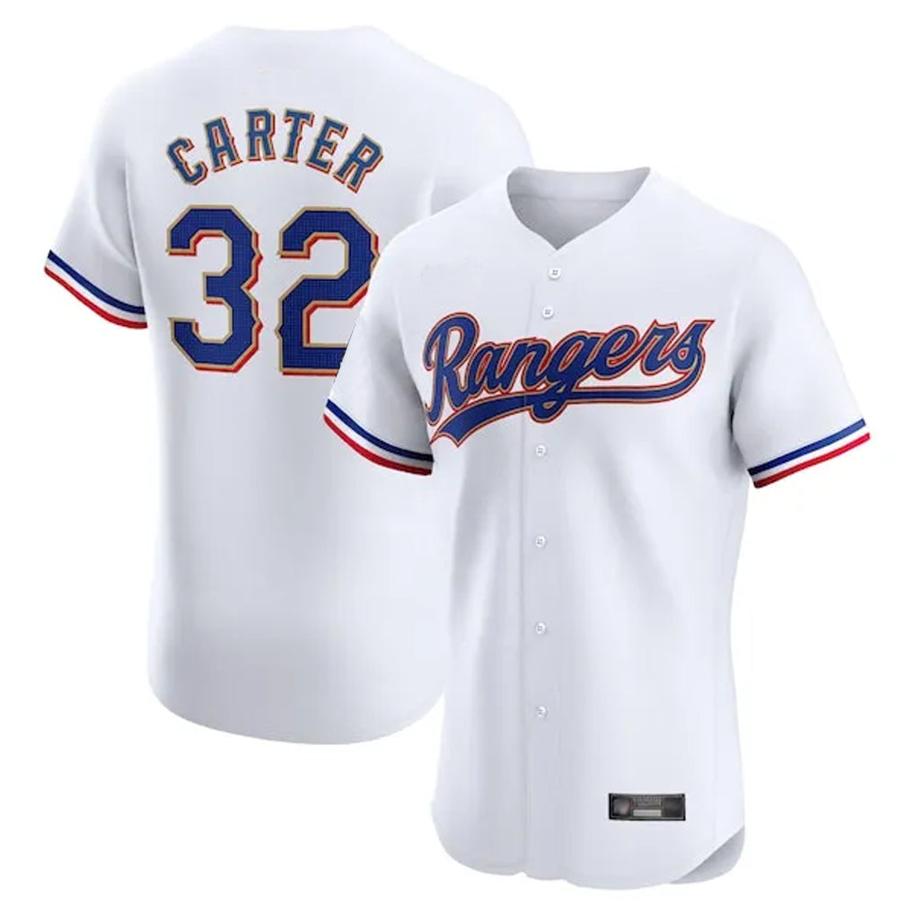 Johmsee T.Rangers #32 Evan Carter Player White Home Limited Elite Stitched Jerseys