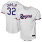 Johmsee T.Rangers #32 Evan Carter Player White Home Replica Stitched Jerseys