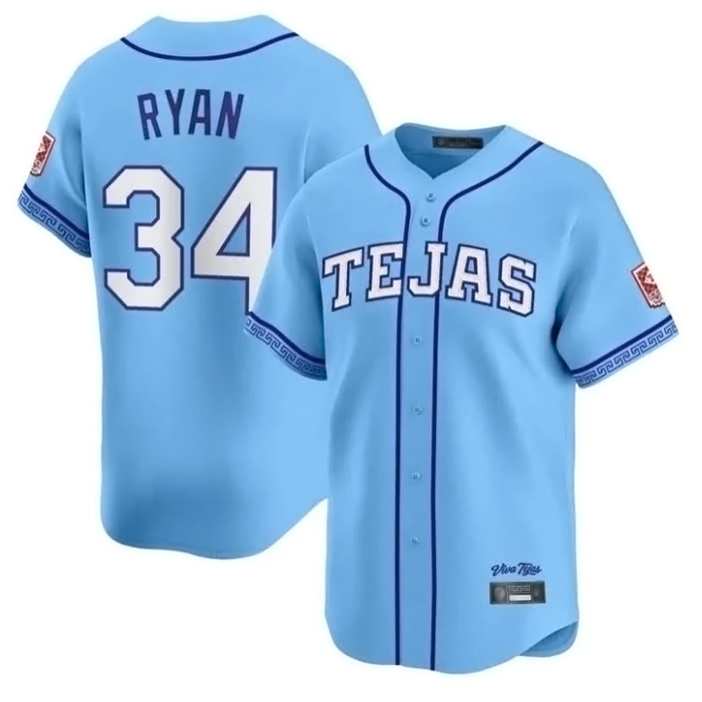 Johmsee T.Rangers #34 Nolan Ryan Player Blue 2026 City Connect Premier Stitched Jerseys