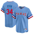 Johmsee T.Rangers #34 Nolan Ryan Player Light Blue Cooperstown Collection Limited Stitched Jerseys