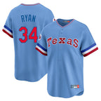 Johmsee T.Rangers #34 Nolan Ryan Player Light Blue Cooperstown Collection Limited Stitched Jerseys