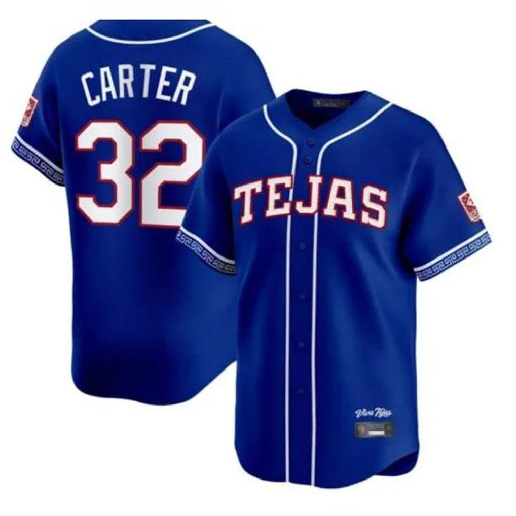 Johmsee T.Rangers #32 Evan Carter Player Royal 2026 City Connect Premier Stitched Jerseys