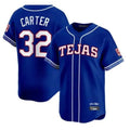 Johmsee T.Rangers #32 Evan Carter Player Royal 2026 City Connect Premier Stitched Jerseys
