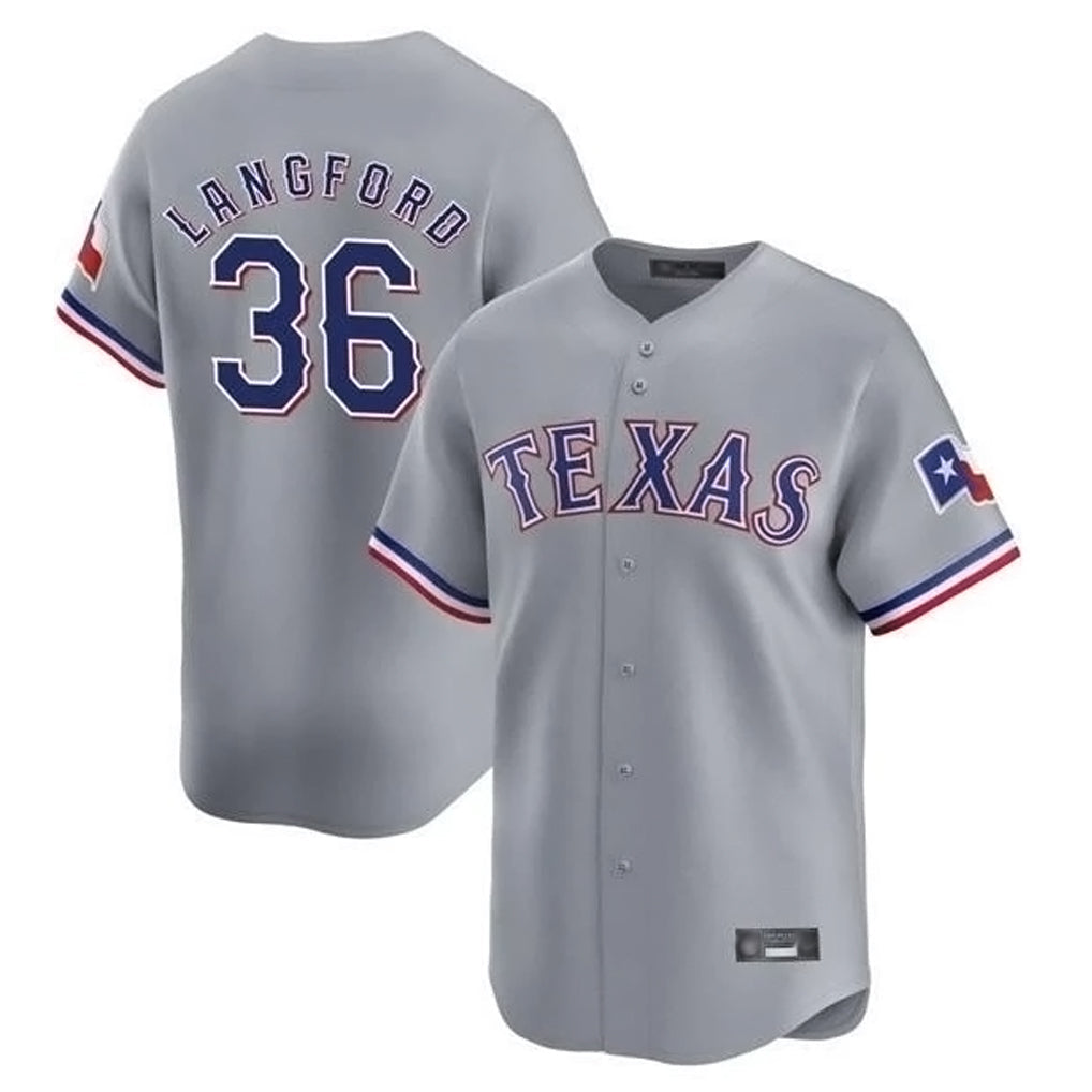 Johmsee T.Rangers #36 Wyatt Langford Player Gray Home Limited Stitched Jerseys