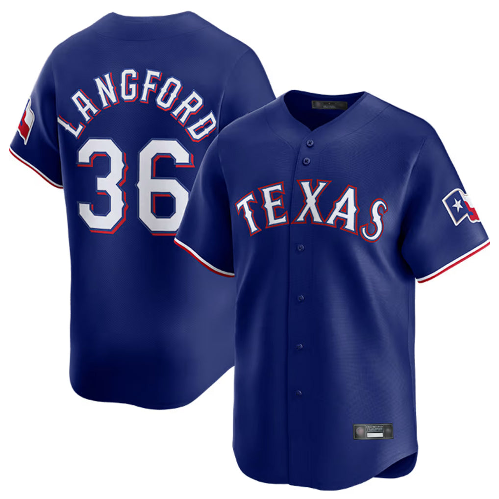 Johmsee T.Rangers #36 Wyatt Langford Player Royal Home Limited Stitched Jerseys