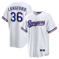 Johmsee T.Rangers #36 Wyatt Langford Player White Home Game Stitched Jerseys