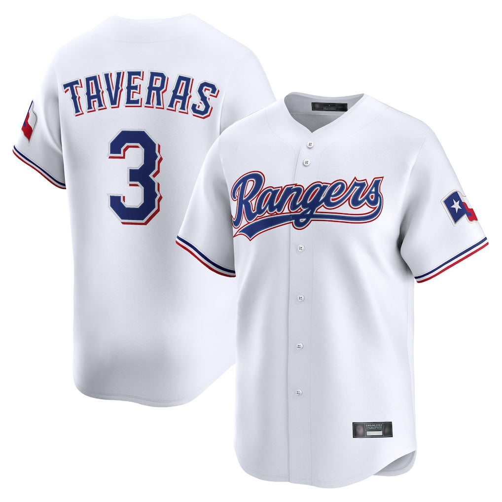 Johmsee T.Rangers #3 Leody Taveras Player White Home Limited Stitched Jerseys