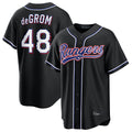 Johmsee T.Rangers #48 Jacob deGrom Player Black 2026 Out Fashion Replica Stitched Jerseys
