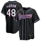 Johmsee T.Rangers #48 Jacob deGrom Player Black 2026 Out Fashion Replica Stitched Jerseys