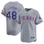 Johmsee T.Rangers #48 Jacob deGrom Player Gray Home Limited Stitched Jerseys