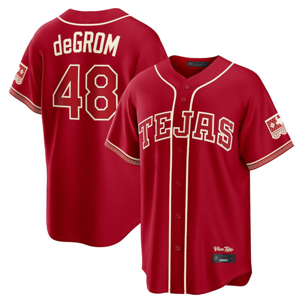 Johmsee T.Rangers #48 Jacob deGrom Player Red 2026 City Connect Limited Stitched Jerseys