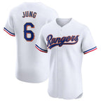 Johmsee T.Rangers #6 Josh Jung Player Gold Collection Elite Limited White Stitched Jerseys