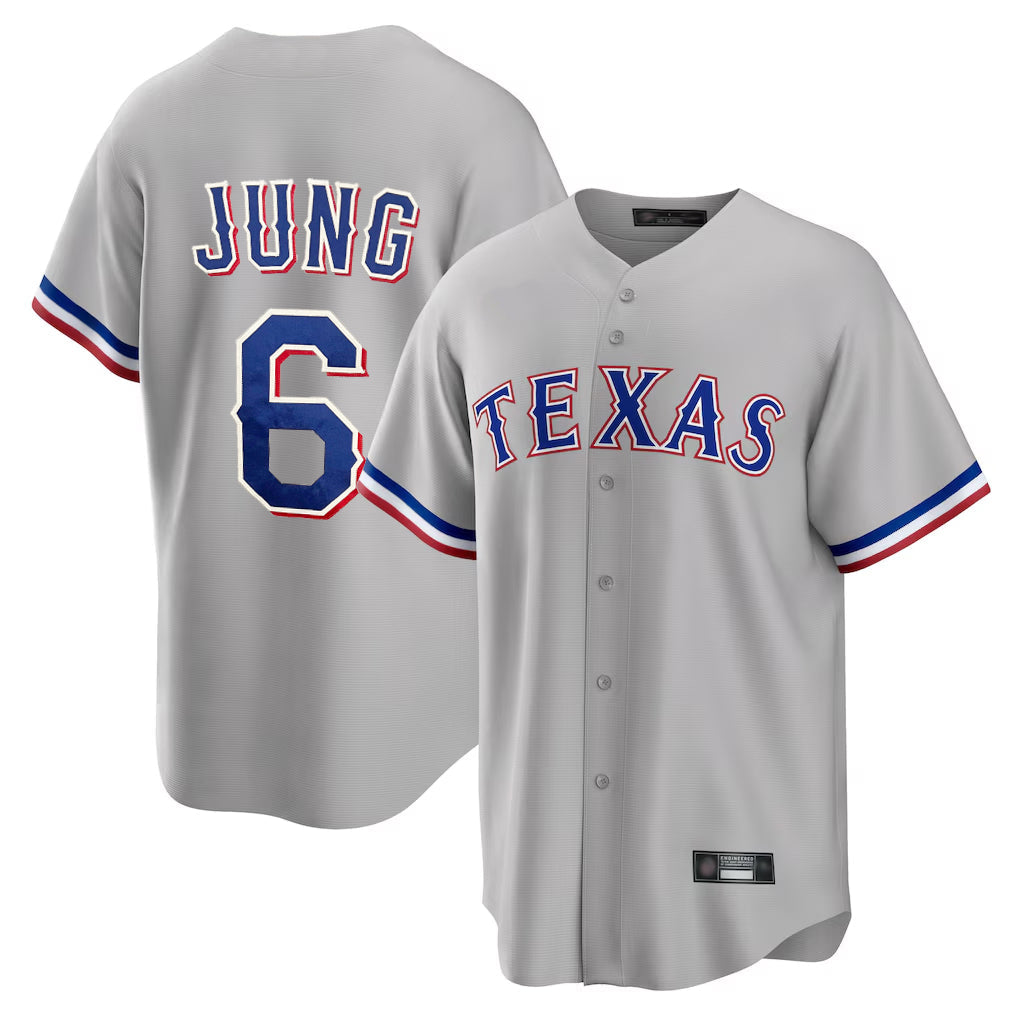 Johmsee T.Rangers #6 Josh Jung Player Gray Limited Home Stitched Jerseys