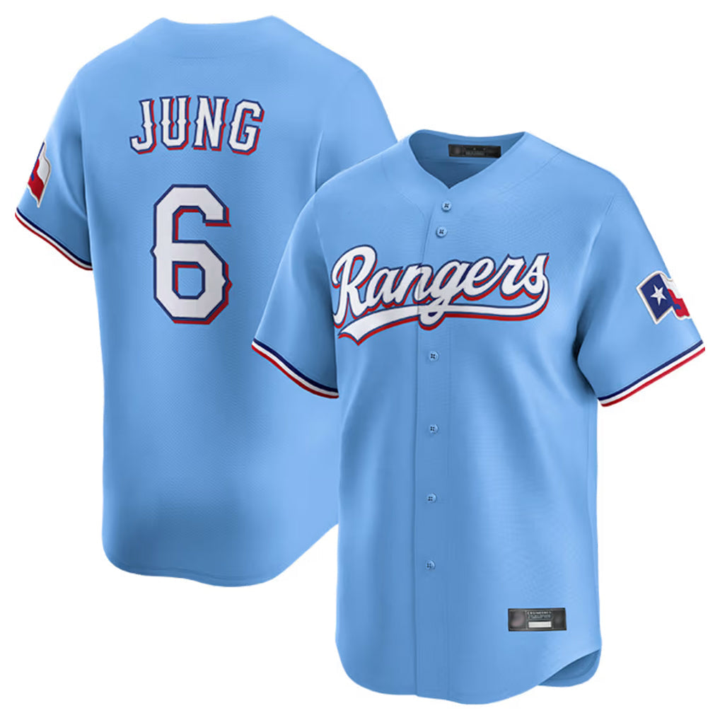 Johmsee T.Rangers #6 Josh Jung Player Light Blue Limited Home Stitched Jerseys