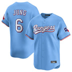 Johmsee T.Rangers #6 Josh Jung Player Light Blue Limited Home Stitched Jerseys