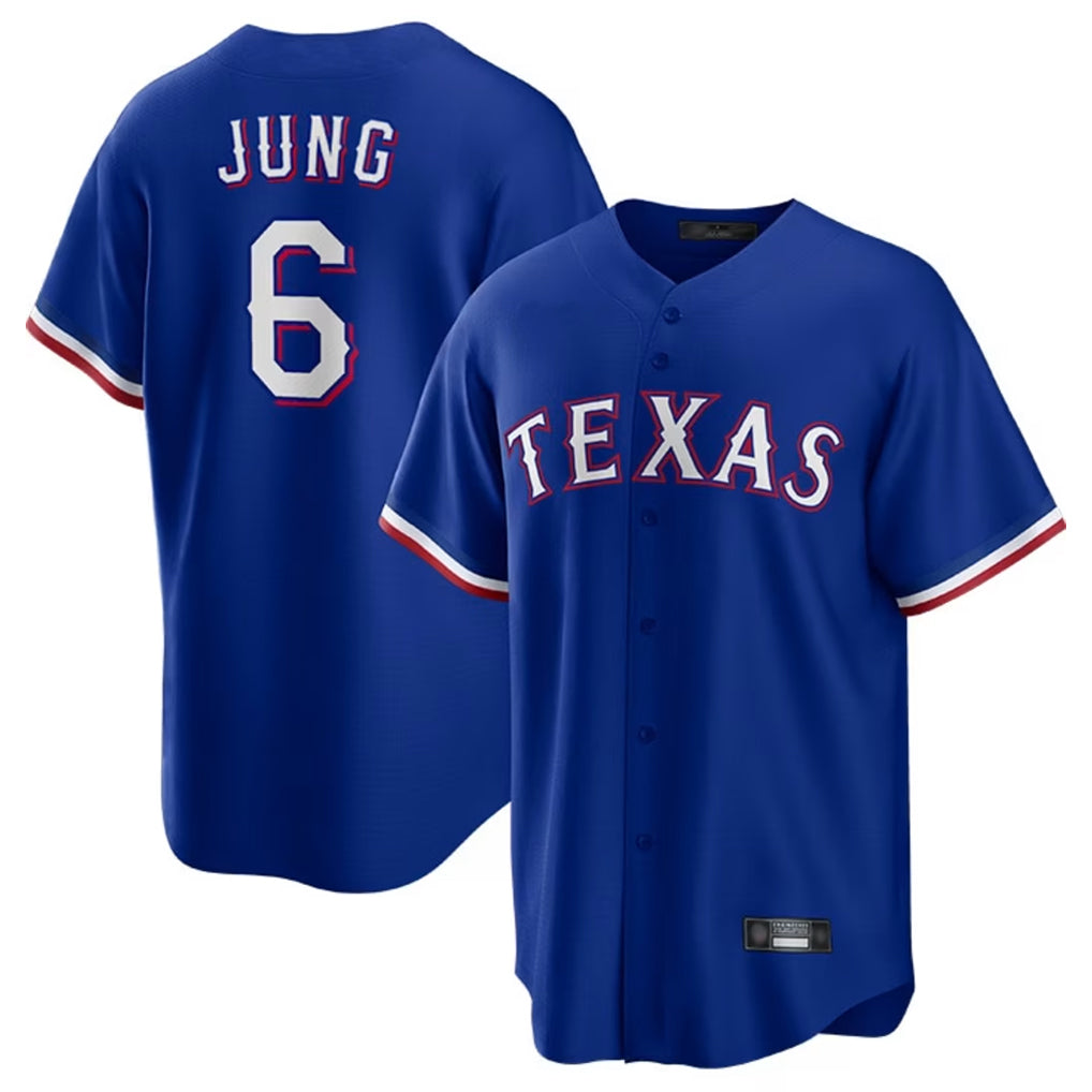Johmsee T.Rangers #6 Josh Jung Player Royal Limited Home Stitched Jerseys