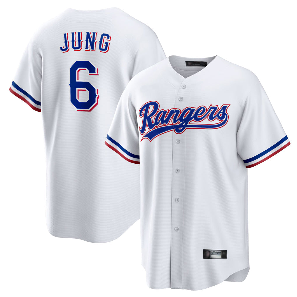 Johmsee T.Rangers #6 Josh Jung Player White Home Limited Stitched Jerseys