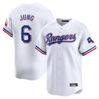Johmsee T.Rangers #6 Josh Jung Player White&Blue Home Limited Stitched Jerseys