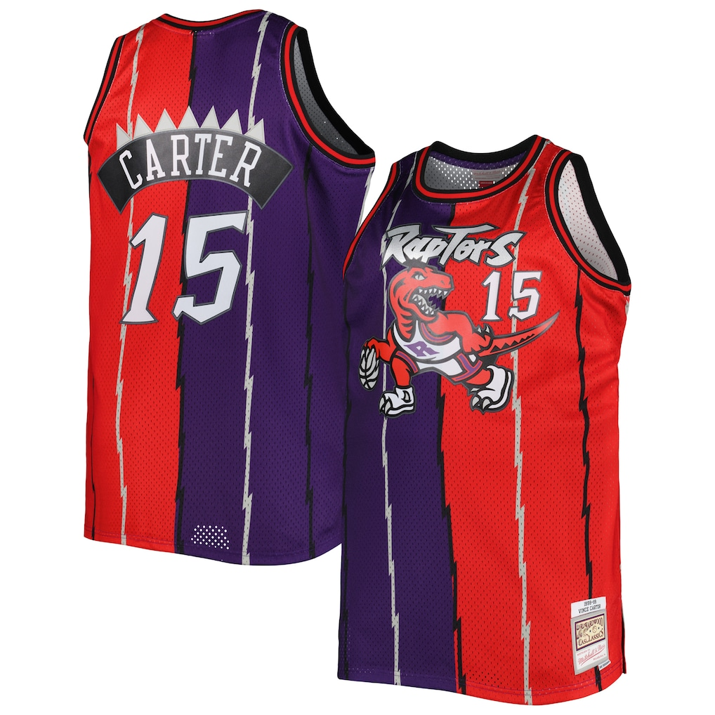 Johmsee T.Raptors Mitchell & Ness Purple Red Big & Tall Hardwood Classics 1998-99 Split Swingman Jerseys