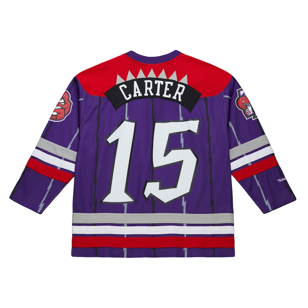 Johmsee T.Raptors #15 Vince Carter Mitchell & Ness Purple Maxxed Out Fashion Hockey Jerseys