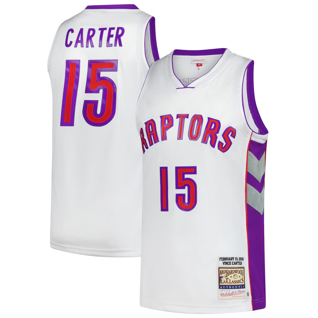 Johmsee T.Raptors #15 Vince Carter Mitchell & Ness White 2000 All-Star Game Authentic Jerseys