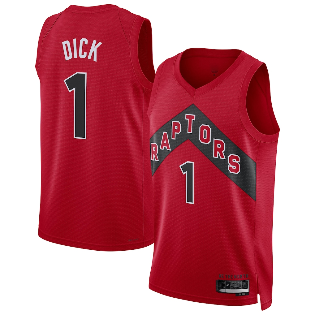 Johmsee T.Raptors #1 Gradey Dick Red Swingman Player Jerseys - Icon Edition