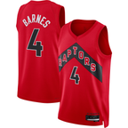 Johmsee T.Raptors #4 Scottie Barnes Red Swingman Jerseys - Icon Edition