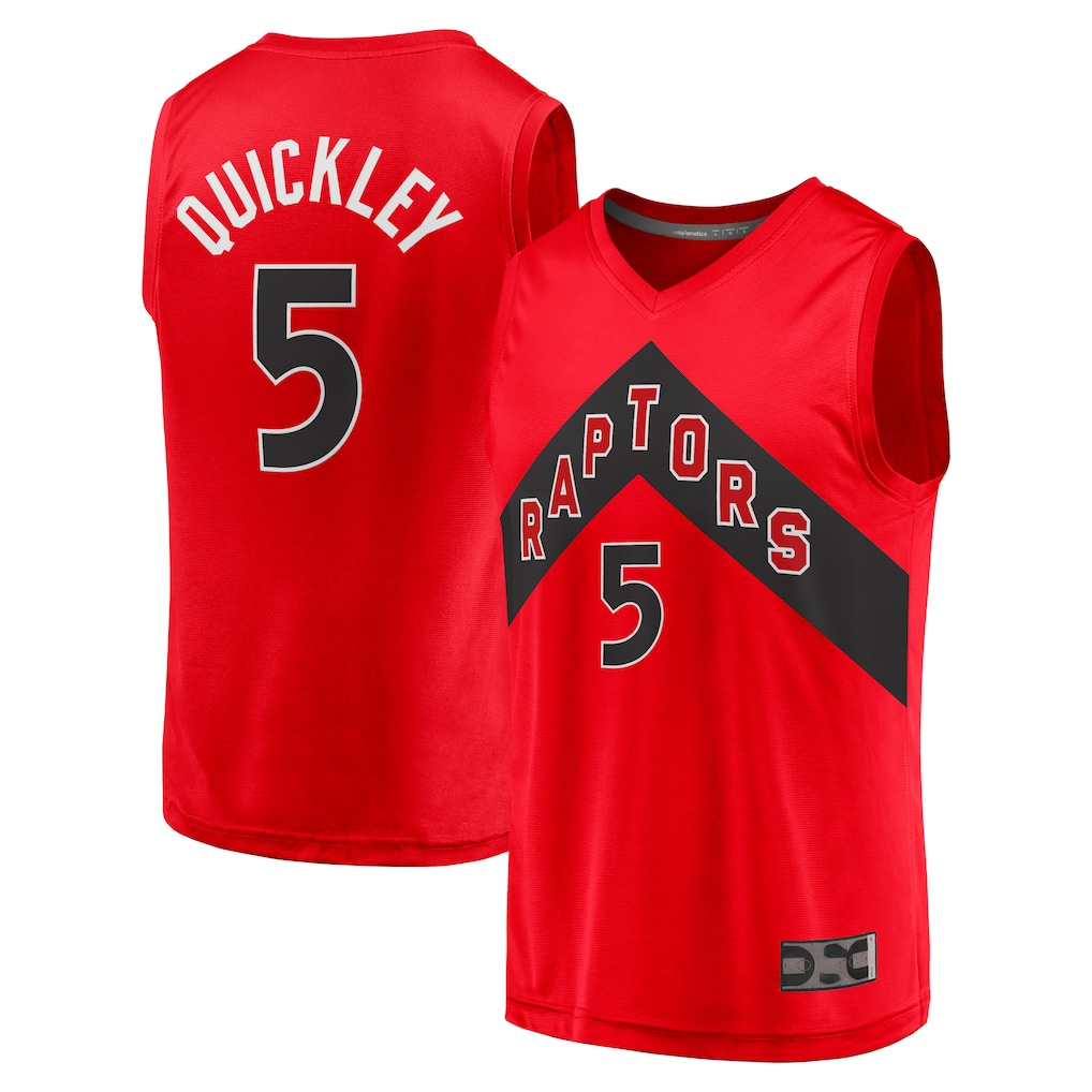 Johmsee T.Raptors #5 Immanuel Quickley Red Fast Break Player Jerseys - Icon Edition