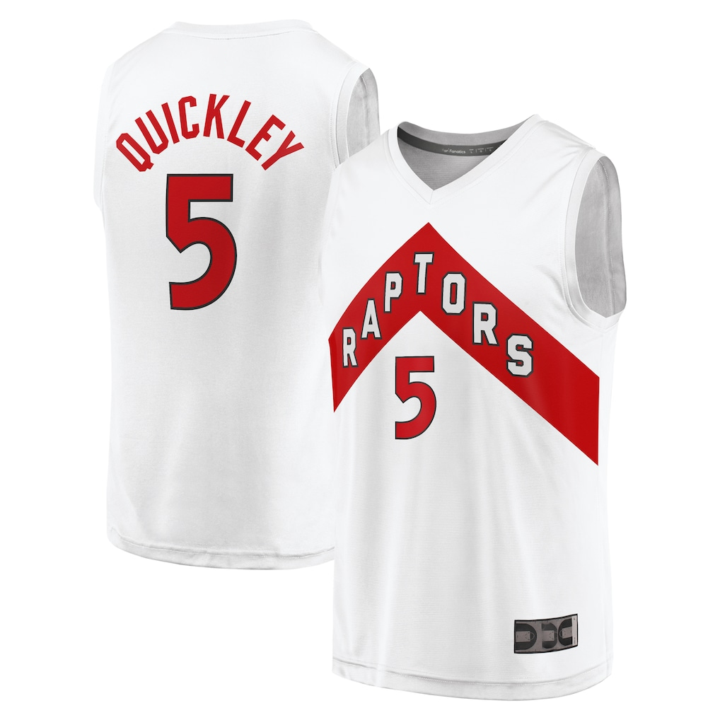 Johmsee T.Raptors #5 Immanuel Quickley White Fast Break Player Jerseys - Association Edition